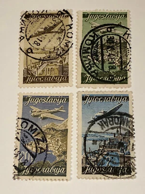 Vintage Stamps YUGOSLAVIA 1947 AIRMAIL Lot of 4 - Image 1 of 2