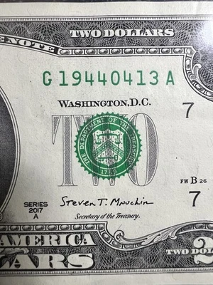 April 13, 1944 (G 19440413 A) BIRTHDAY Note $2 Two Dollar Bill *UNC* - Image 1 of 3