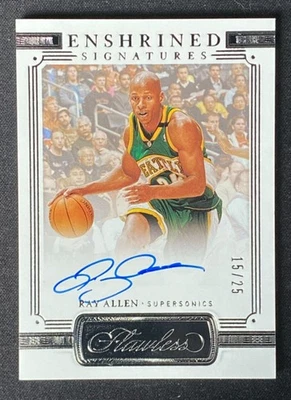 Ray Allen 2020-21 Panini Flawless Enshrined Signatures automático 15/25 #ENS-RAY Foto 1 de 2