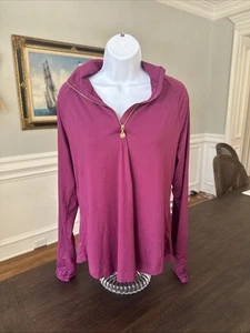Lilly Pulitzer Luxletic Pullover Sweatshirt NWOT Size Large - Purple Lightweight - Picture 1 of 12