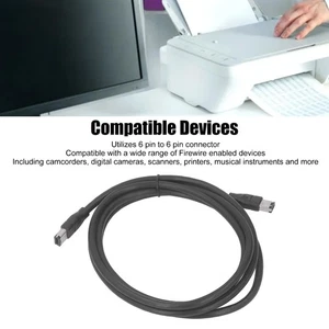 Firewire DV Cable 6 Pin To 6 Pin High Speed IEEE1394 Firewire Cord For Camco NEW - Afbeelding 1 van 12