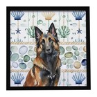 Belgian Tervuren Coastal Sea Glass Framed Metal Print WDK6911MFP88