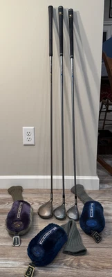 COBRA CAVITY BACK WOMEN'S DESIGN LADY DRIVER, 3 & 5 WOODS RH (3) HEADCOVERS NICE - Image 1 of 4