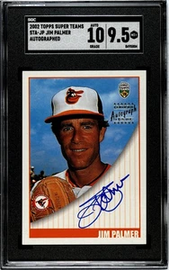 2002 Topps Super Teams Jim Palmer Auto STA-JP SGC 9.5 MINT+ Auto 10 - Bild 1 von 2