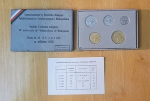 1970 Madagascar 10th Anniversary of Independence 5 coin Commemorative Set - Picture 1 of 5