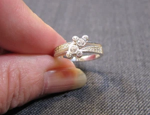 Cute size 6 Disney sterling silver Mickey Mouse head ring 925 white stones - Picture 1 of 3