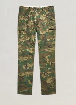 Polo Ralph Lauren Slub Lona-Clássico Ajuste M43 Carga Camuflagem Masculina Tamanho 42T X36 - Imagem 1 de 4