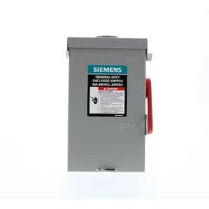 Siemens 30 Amp 240 Volt 2 Pole 3 Wire Outdoor Fusible Electric Safety Switch - Picture 1 of 4
