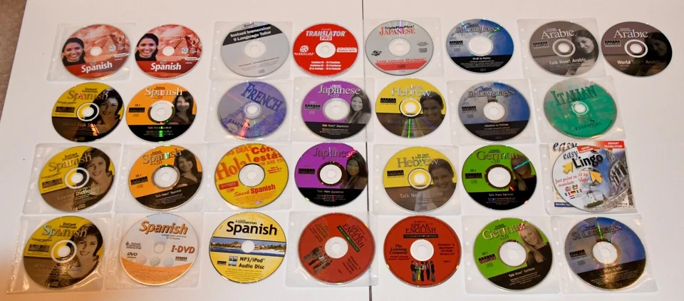 Lot Of 29 Language learning Japanese, Spanish, Hebrew, German, Arabic +  CD-ROM - Image 1 of 1