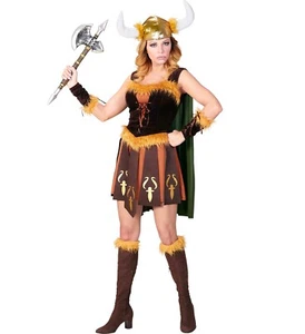 Ladies Viking / Warrior Costume inc Cape & Helmet - Picture 1 of 6