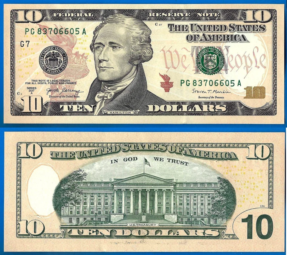 USA 10 Dollars 2017 A UNC Mint G7 Chicago PG Suffix A US United States US - Image 1 of 3