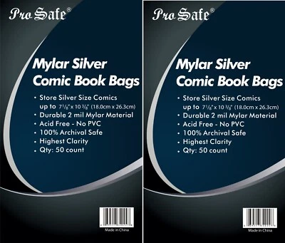 200 bolsas de libros de cómics tableros, Edad de Plata, mangas MYLAR transparentes protección de cómics Foto 1 de 4