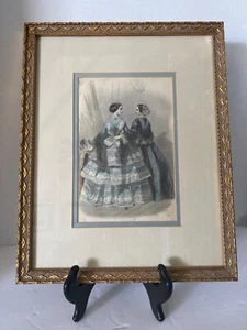 Early 20th Century French La Mode Illustree Victorian Prints in Provincial Wood  - Picture 1 of 10