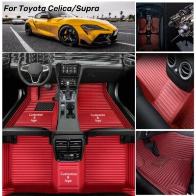 Carpets Fit Toyota Celica Supra 2000-2024 Car Floor Mats Auto PU Leather Rugs Foto 1 de 4