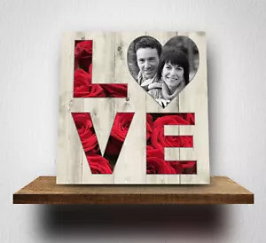 LOVE VALENTINES FOTO PERSONALIZADA REGALO LIENZO IMPRESIÓN DISEÑO - Imagen 1 de 6