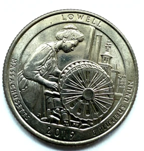 US Quarter 2019 P Lowell National Historical Park America the Beautiful - Picture 1 of 8