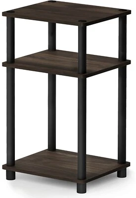 Mesa auxiliar/mesa auxiliar/soporte de noche negro nogal Furinno Just de 3 niveles Foto 1 de 4