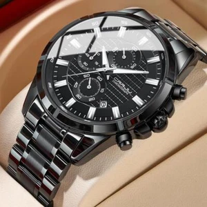 Orologio Da Polso Al Quarzo Business Acciaio Inox Rotondo Impermeabile Multicolore Moderno - Foto 1 di 29