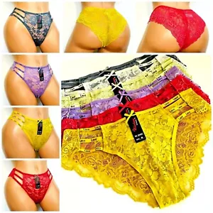 6-12 Bikini cheeky Hipster WOMEN'S Lace UNDERWEAR PANTY Panties Undies 3487 S-XL - Picture 1 of 9