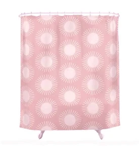 SOCIETY6 Pink Soleil Sun Pattern Designer Shower Curtain 69" x 72" NEW - Picture 1 of 6