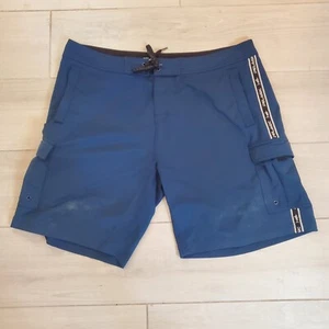 Pelagic Mens Shorts 38 Blue Black Fin Fishing Swim Trunk Performance Stained - Picture 1 of 13