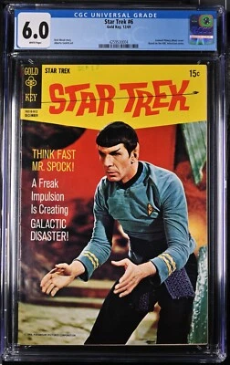 STAR TREK #6 Leonard Nimoy SPOCK Amok Time PHOTO 1969 Gold Key Giolitti CGC 6.0 - Image 1 of 2
