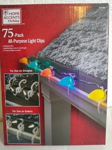 Home Accents Holiday 75-Pack All Purpose Light Clips New in box - Picture 1 of 3