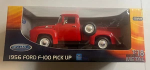 WELLY 1956 Ford F-100 pickup rosso pressofuso auto scala 1/18 con scatola - Foto 1 di 5