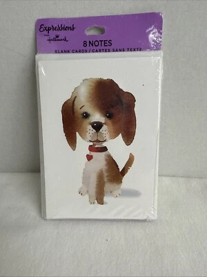 Paquete de 8 tarjetas de notas para perros Hallmark Expressions para todas las ocasiones en blanco en el interior Foto 1 de 3