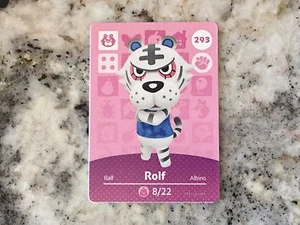 ROLF #293 Animal Crossing Amiibo Auténtico Nintendo Tarjeta Como Nueva De la Serie 3 - Imagen 1 de 2