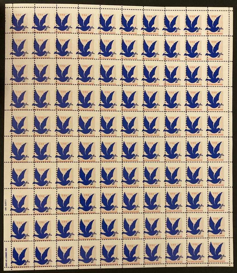 3c "G" Make Up Rate NH Sheet of 100 EFO Misperforated Horizontally & Vertically - Image 1 of 3