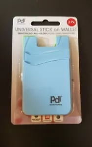 PDI Two Pocket Cell Phone Credit Card Holder - Light Blue and Lime Green - Picture 1 of 3