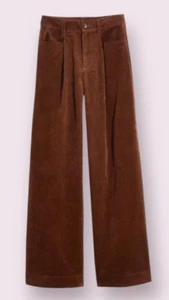 Madewell Women's Pants Pleated High Waist Brown Corduroy Wide - Leg Size 6 - Picture 1 of 9