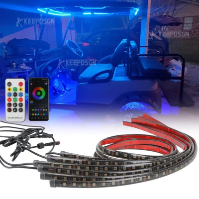 6 PCS RGB Underglow LED Turn Signal Light Strips For Golf Cart Club Car EZGO - Image 1 of 4