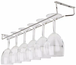 Chrome Glass Hanger Wine Glass Storage Rack Bar Glass Hanging Rail 10" 16" 24" - Picture 1 of 12