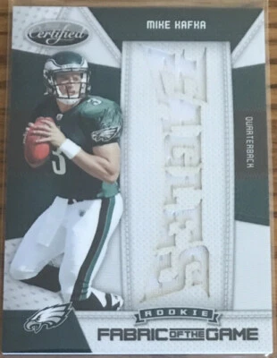 2010 Certified Rookie Fabric Of The Game Mike Kafka #11 #’d 20/25 - Image 1 of 2