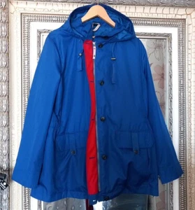 Vtg LANDS' END Men's Cobalt Blue Light Outdoor Hiking Windbreaker Jacket UK XL - Picture 1 of 15