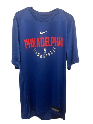 NBA Philadelphia 76ers Shooting Shirt Blue Men’s Nike Dri-Fit Large Tall Cover