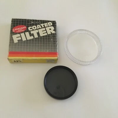 OLD NEW STOCK ROKUNAR 55mm CIRCULAR POLARIZERSCREW IN FILTER IN ITS BOX  - Image 1 of 4
