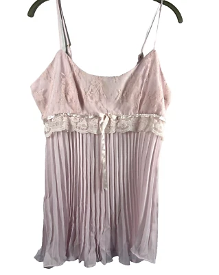 Vestido Lencería Babydoll Vintage Flora Nikrooz Grande Gasa Rosa Y2K Nylon Foto 1 de 4