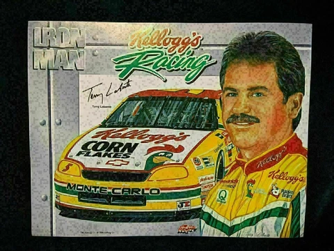 1996 TERRY LABONTE KELLOGG'S RACING W/ IRON MAN LOGO #5 NASCAR WIN CUP POSTCARD Cover