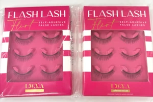 2 Pack LWYA Flash Lash Flirt Self-Adhesive False Lashes Trio Boxes - Picture 1 of 4