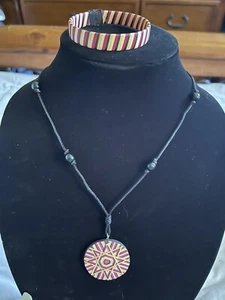 Bamboo Bracelet & Necklace Costume Jewelry Colorful Adjustable Bracelet Indian - Picture 1 of 23