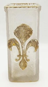 Jarrón de vidrio artístico vintage Daum Nancy - Francia - firmado - Fleur De Lis - Imagen 1 de 6