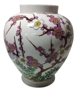 Jarrón vintage Norleans flor de cerezo Japón pintado a mano hueso China siete pulgadas - Imagen 1 de 8