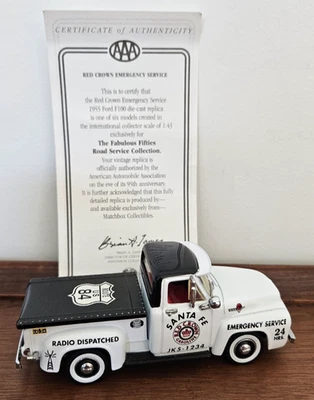 Camioneta pickup de servicio Santa Fe 1955 Ford F100 Red Crown gasolina Matchbox Collectibles Foto 1 de 4