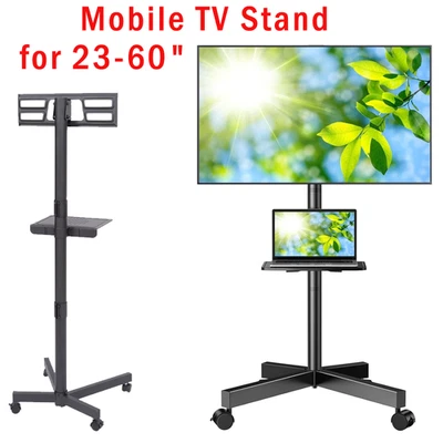 2025 Mobile TV Stand for 23-60" TVs Tilt Cart Holds 55lbs Rolling Floor Stand US - Image 1 of 4