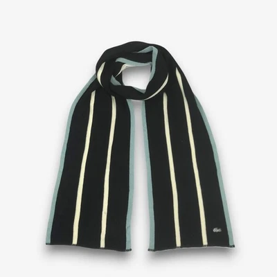 Vintage Lacoste Wool Scarf Classic Striped Knit Winter Warmer Neck Scarves - Image 1 of 4