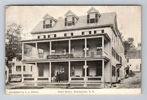 Newmarket, NH-New Hampshire, Hotel Willey Veranda, Vintage c1912 Postkarte - Bild 1 von 2