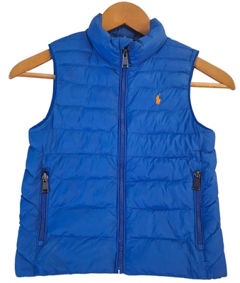 Polo Ralph Lauren Vest Youth 6 Blue Quilted Puffer Zip Front Lightweight Outdoor - Image 1 of 4